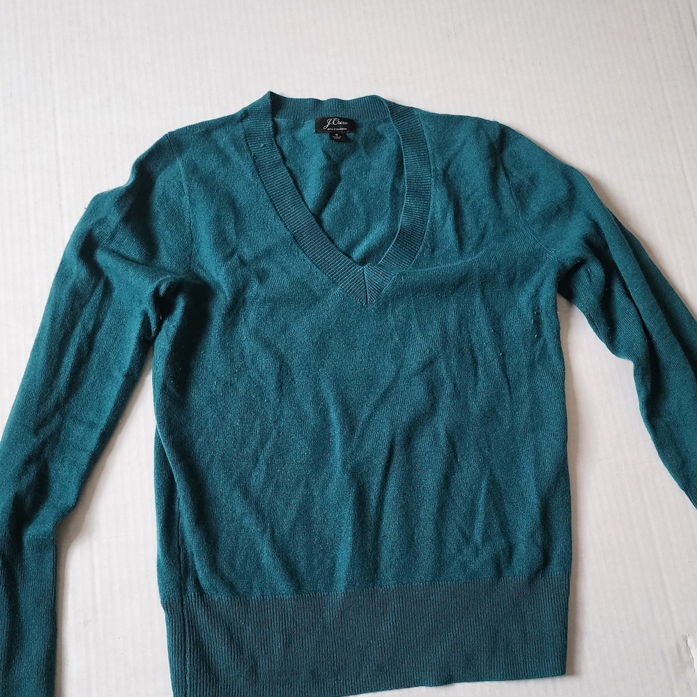 J. Crew Teal V-Neck Sweater